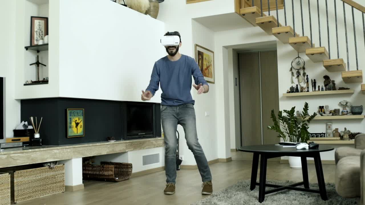 Download Stock Video Man Dancing With Vr Glasses Animated Wallpaper