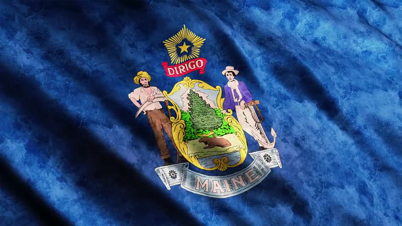 Download Stock Video Maine State Flag Animated Wallpaper