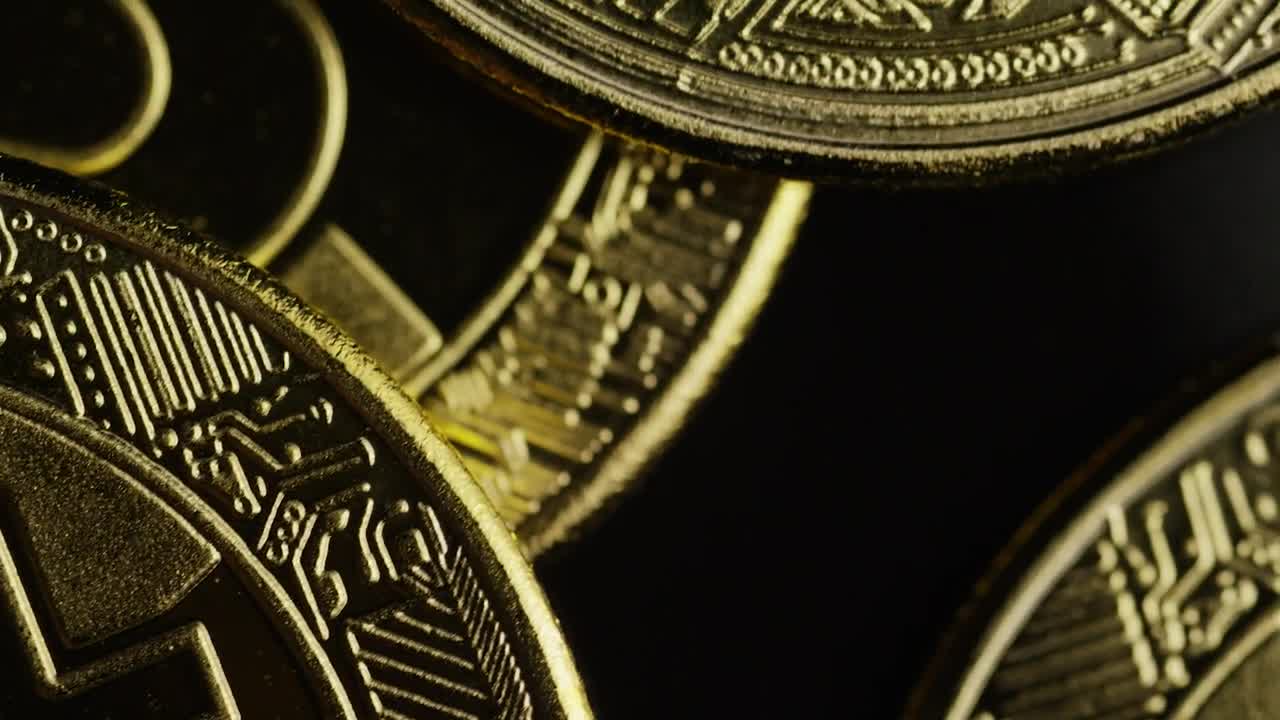 Download Stock Video Macro Shot Of Gold And Bitcoins Animated Wallpaper