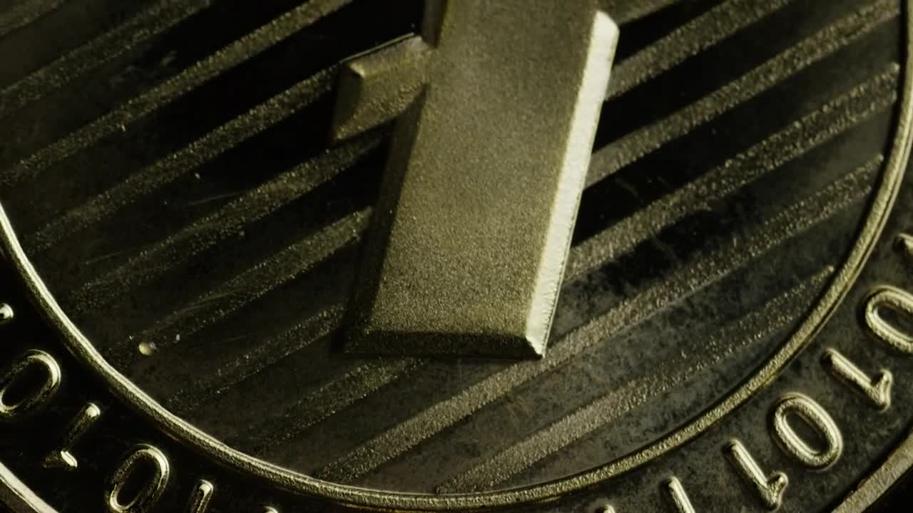 Download Stock Video Macro Shot Of A Lite Coin Rotating Animated Wallpaper