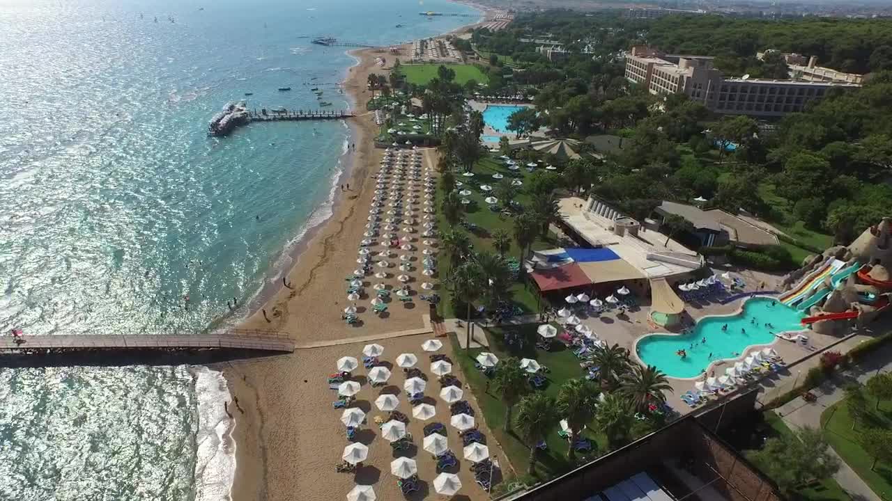 Download Stock Video Luxury Vacation Resort Complex With Pool By The Sea Animated Wallpaper