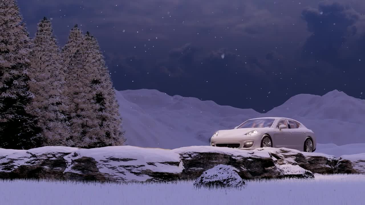 Download Stock Video Luxury Sports Car In Winter Nature Animated Wallpaper