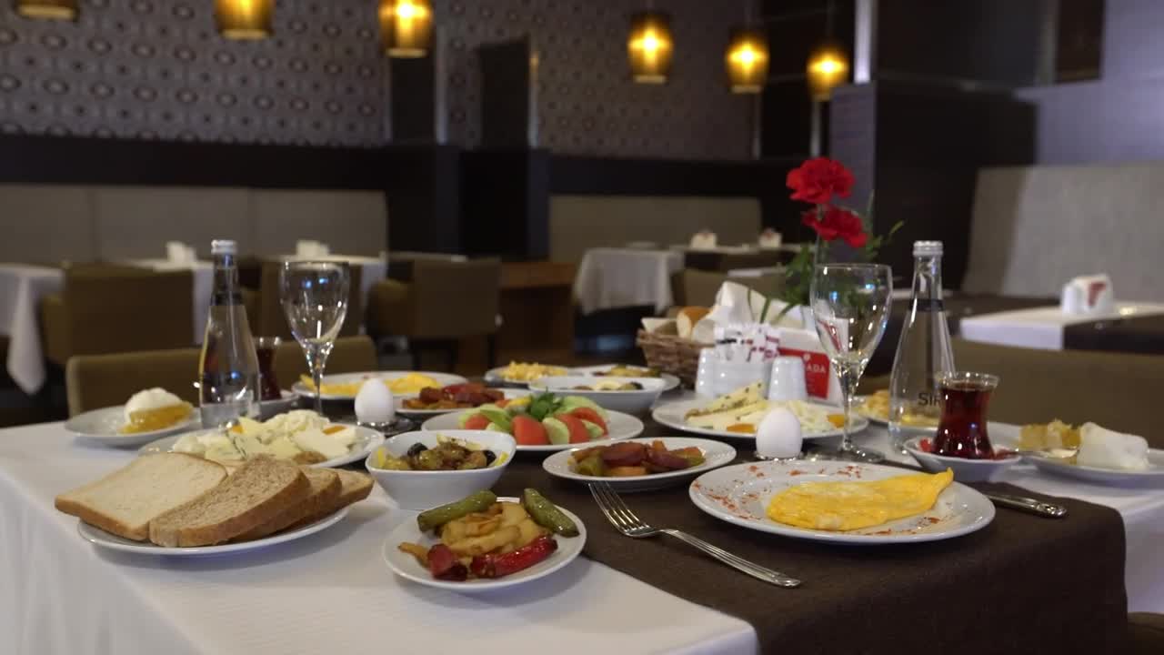 Download Stock Video Luxury Breakfast In A Hotel Animated Wallpaper