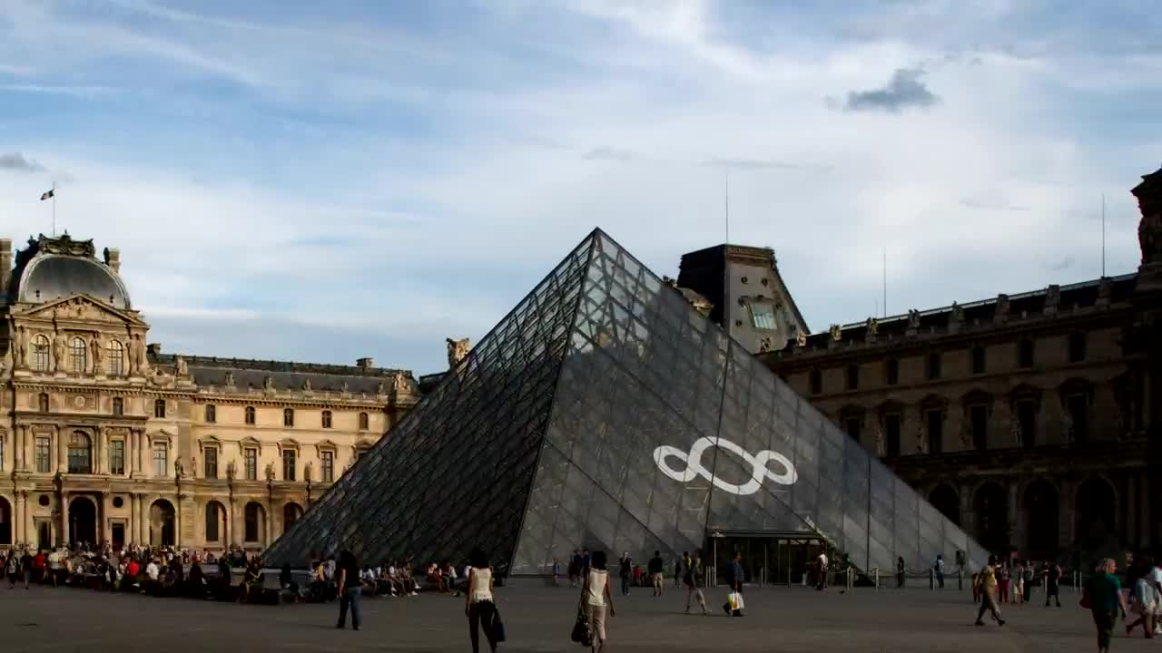 Download Stock Video Louvre Museum In Paris Time Lapse Animated Wallpaper