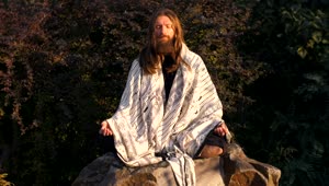 Download Stock Video Long Beard Man Meditating Animated Wallpaper