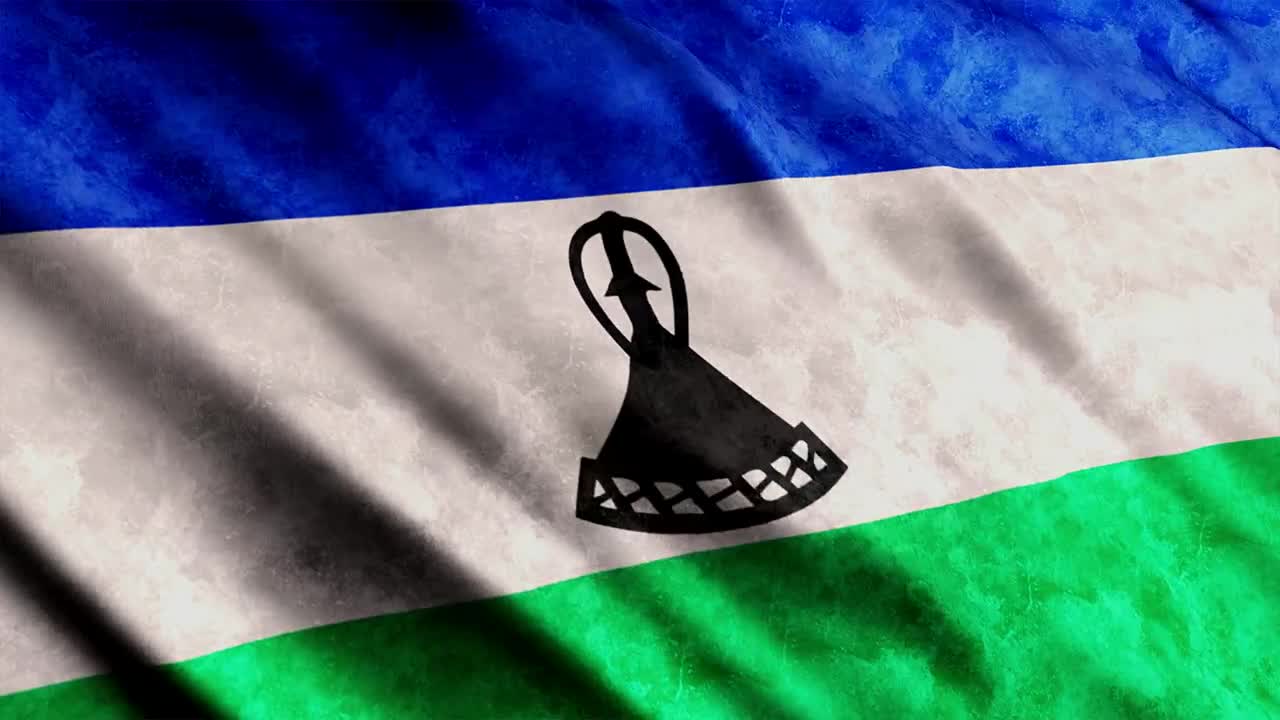 Download Stock Video Lesotho Flag In D Render Animated Wallpaper