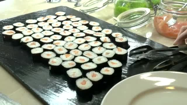 Download Stock Video Large Platter Of Sushi Smal Animated Wallpaper