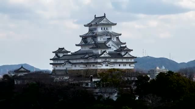 Download Stock Video Large Japanese Building Sticking Out From The Trees Smal Animated Wallpaper