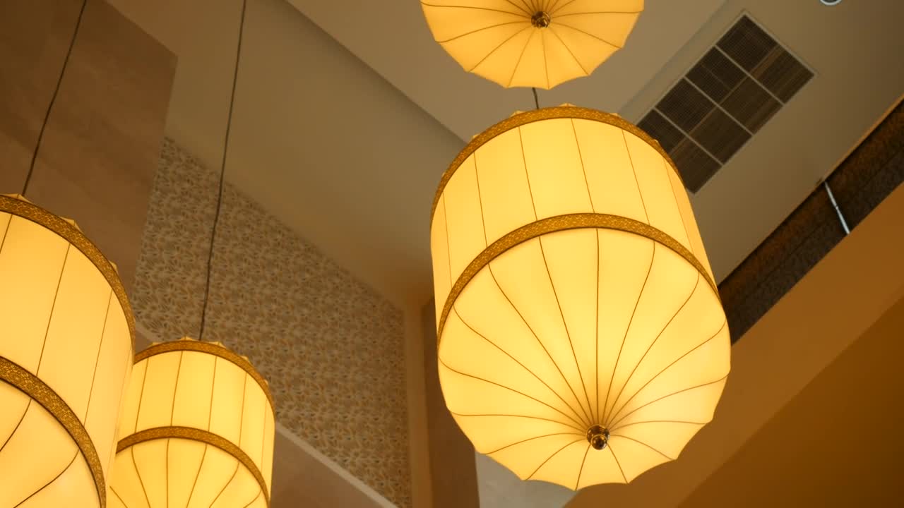 Download Stock Video Lanterns Handing In A Building Animated Wallpaper