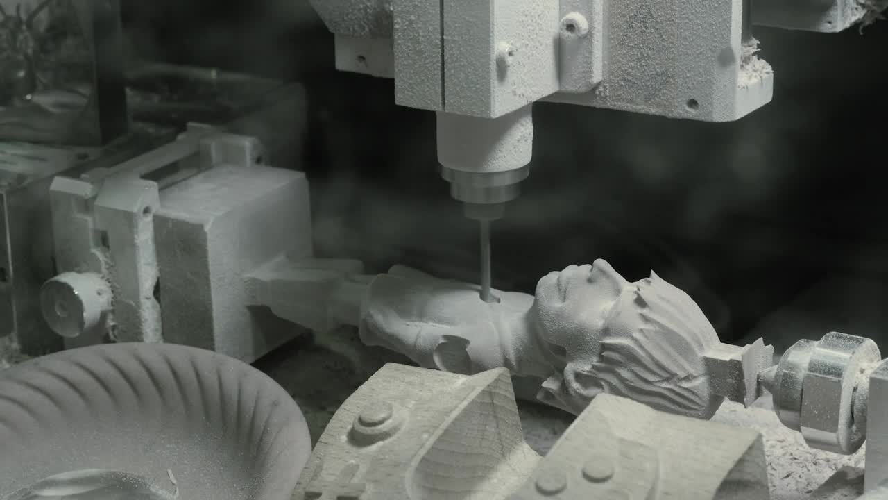 Download Stock Video Milling Machine Creating A Statu Animated Wallpaper