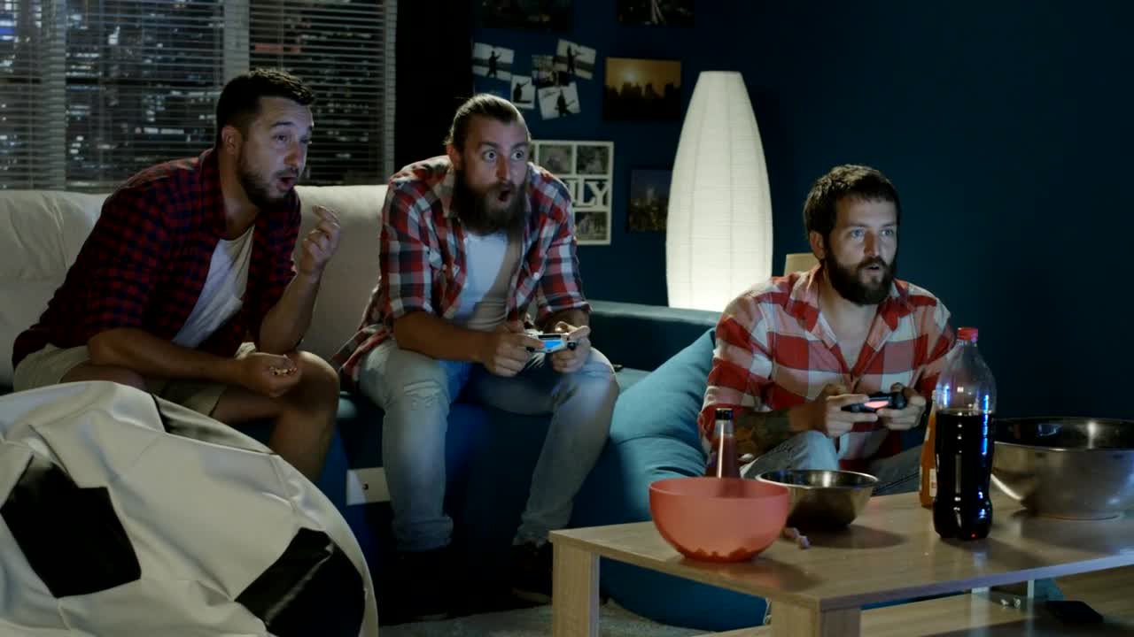 Download Stock Video Men Playing Video Games At Hom Animated Wallpaper