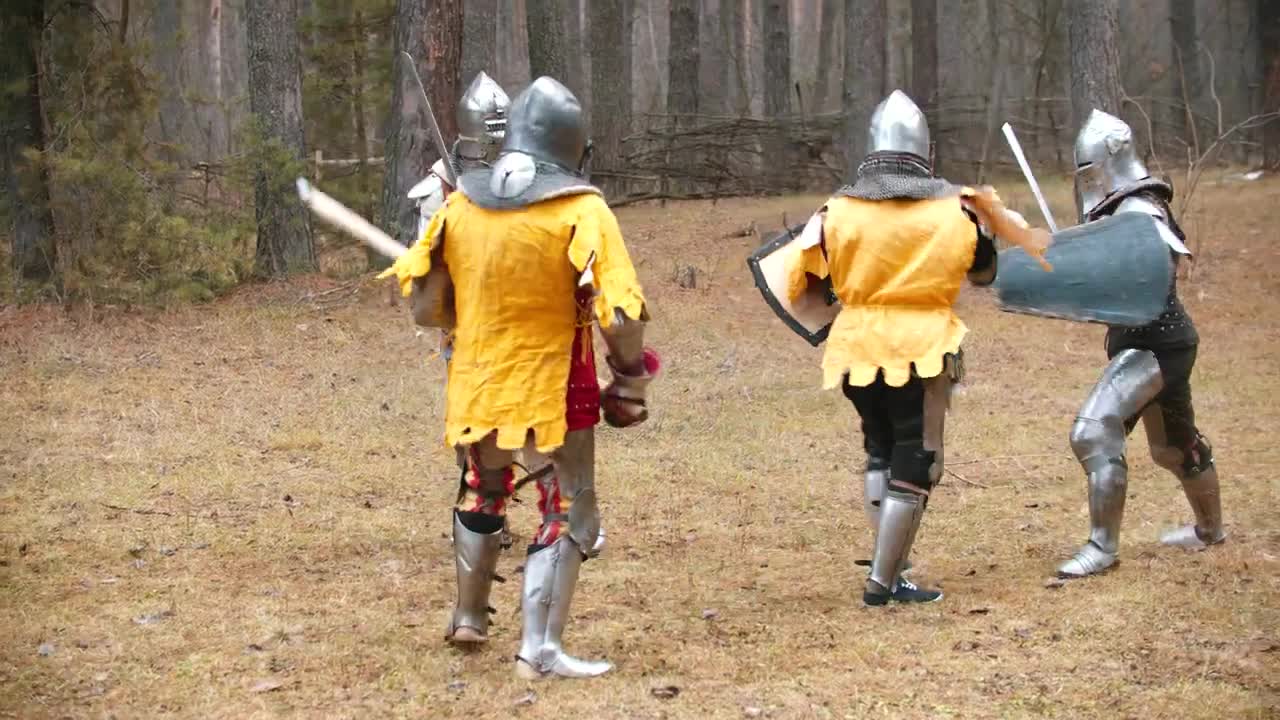 Download Stock Video Medieval Warriors Fighting In A Fores Animated Wallpaper