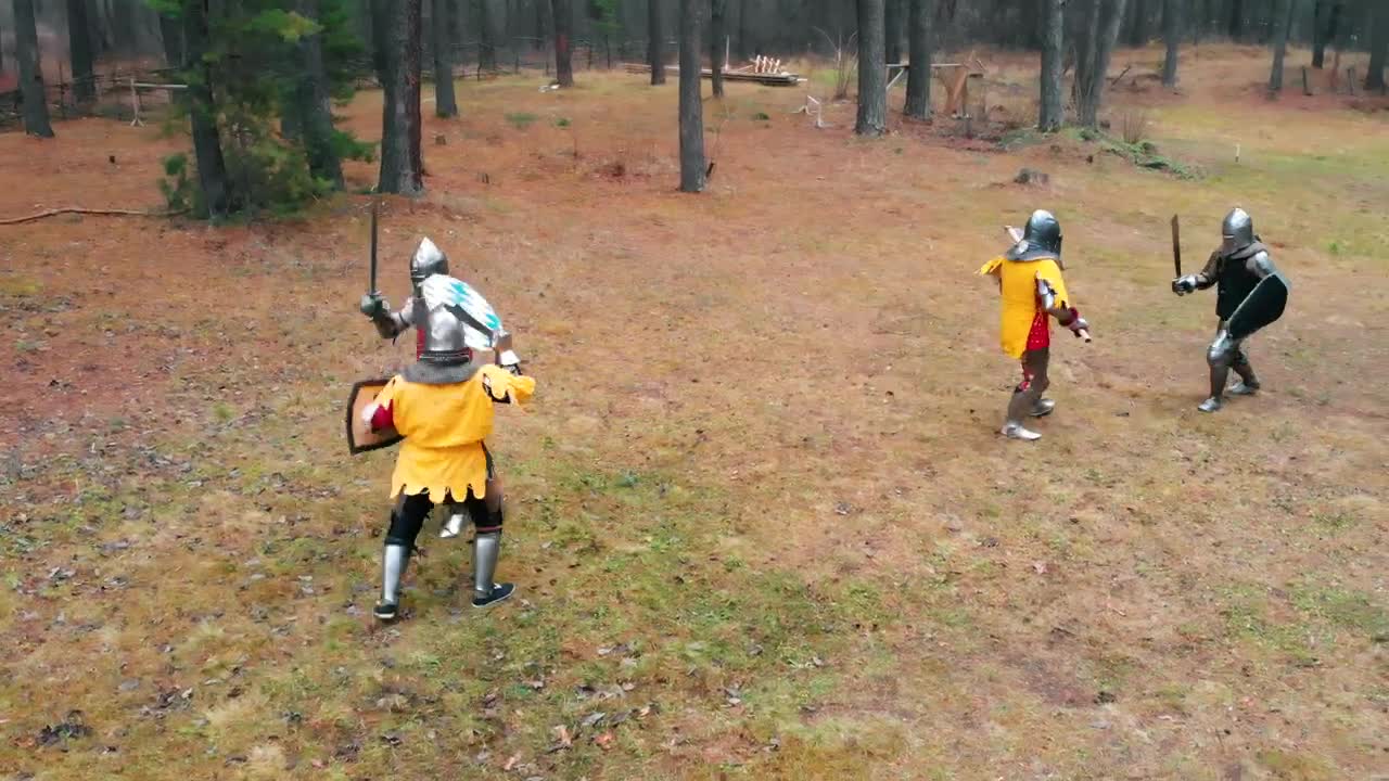 Download Stock Video Medieval Knights Having A Training Figh Animated Wallpaper