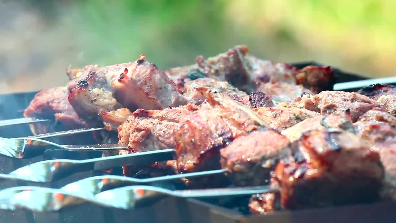 Download Stock Video Meat Cooking In The Gril Animated Wallpaper