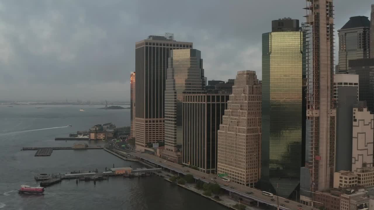 Download Stock Video Manhattan Waterfront Business Corporate Building Animated Wallpaper