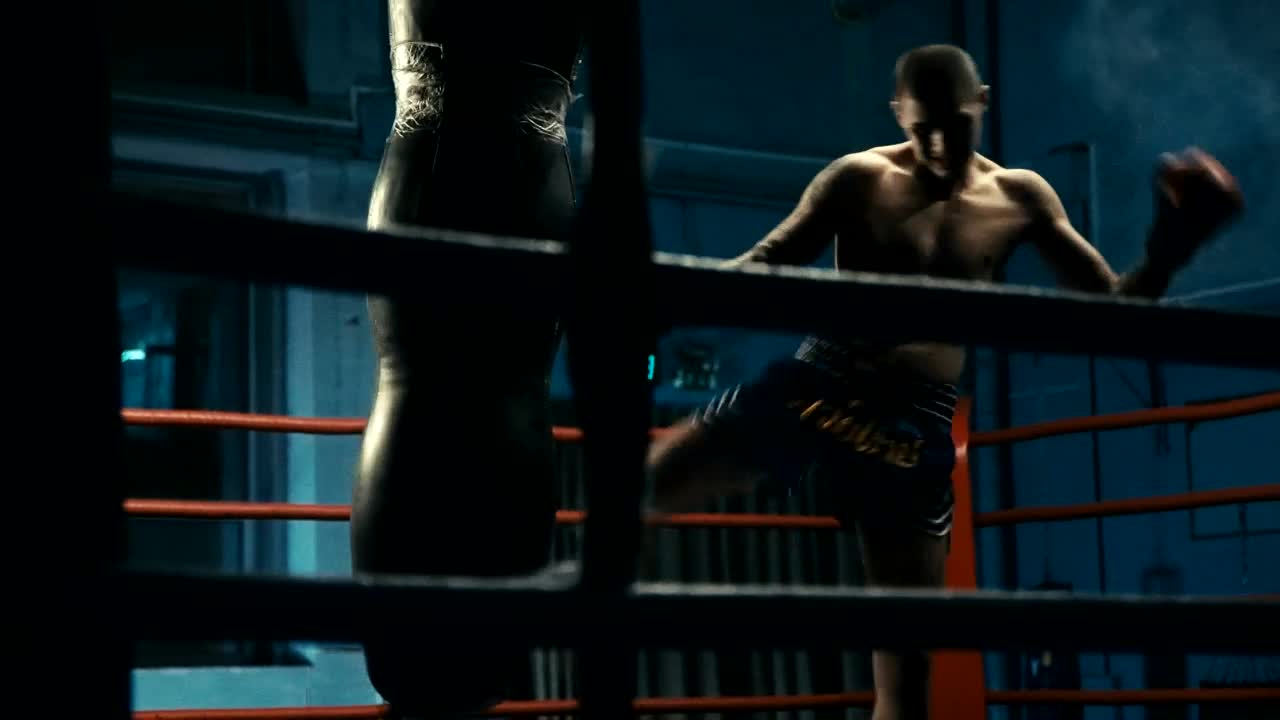 Download Stock Video Man Training With Punching Bag In The Gy Animated Wallpaper