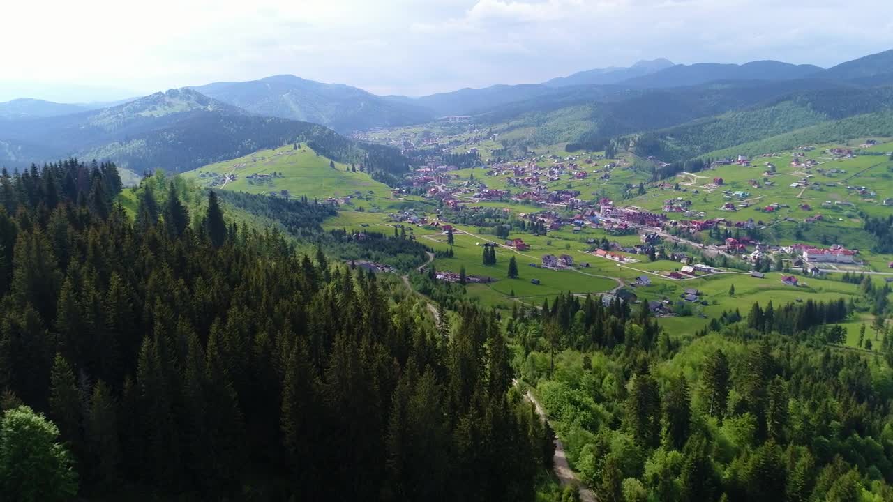 Download Stock Video Mountain Village Seen From Afar Aerial Live Wallpaper