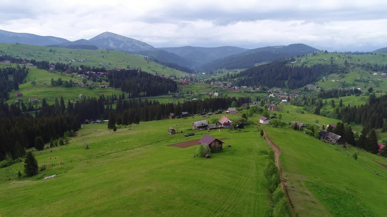 Download Stock Video Mountain Village Seen From The Air Live Wallpaper