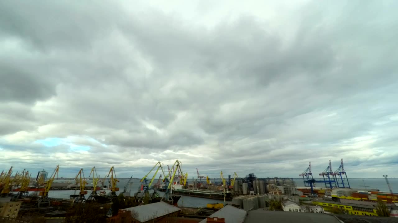 Download Stock Video Moving Cranes A Trading Port Time Lapse Live Wallpaper