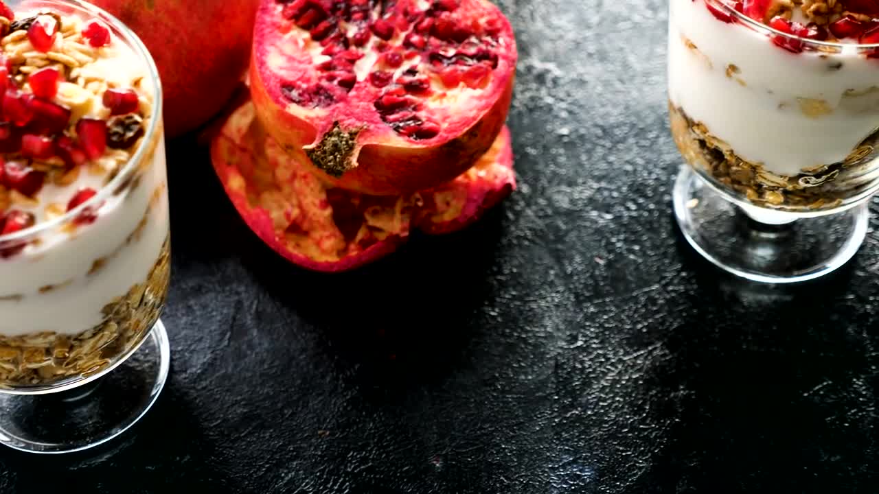 Download Stock Video Muesli With Yogurt And Fruit Live Wallpaper