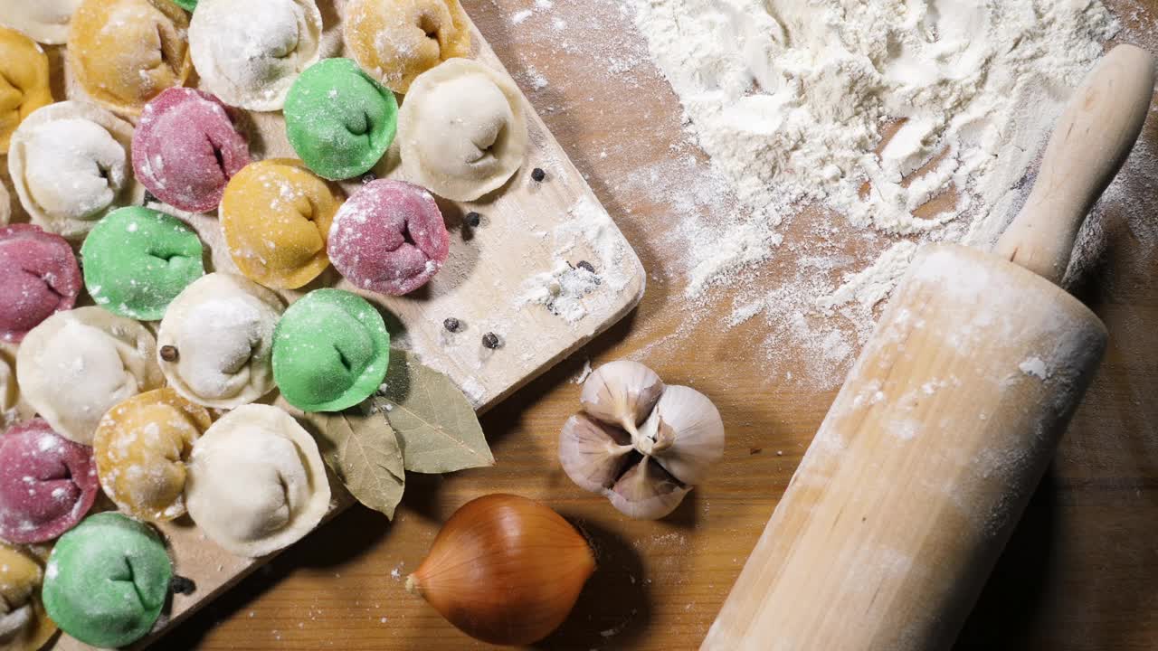 Download Stock Video Multicolored Homemade Dumplings Live Wallpaper