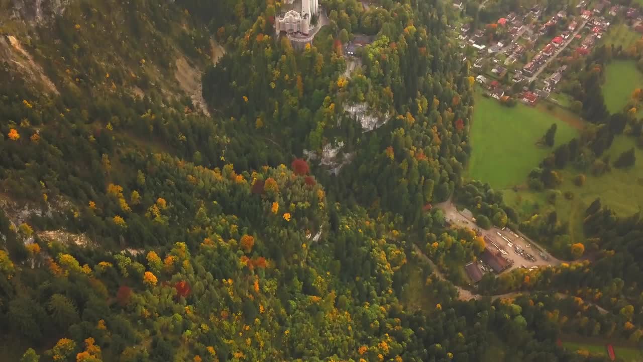 Download Stock Video Neuschwanstein Castle Seen From Above Landscape Live Wallpaper