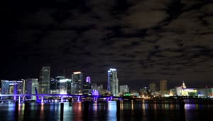 Download Stock Video Night Lights Across Miami Live Wallpaper