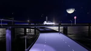 Download Stock Video Night Traffic In Bridges On The Sea Live Wallpaper