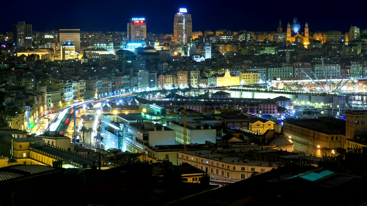 Download Stock Video Night Traffic In Genova Italy Live Wallpaper