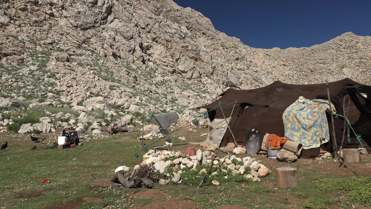 Download Stock Video Nomad And Tent In The Top Of The Mountain Live Wallpaper