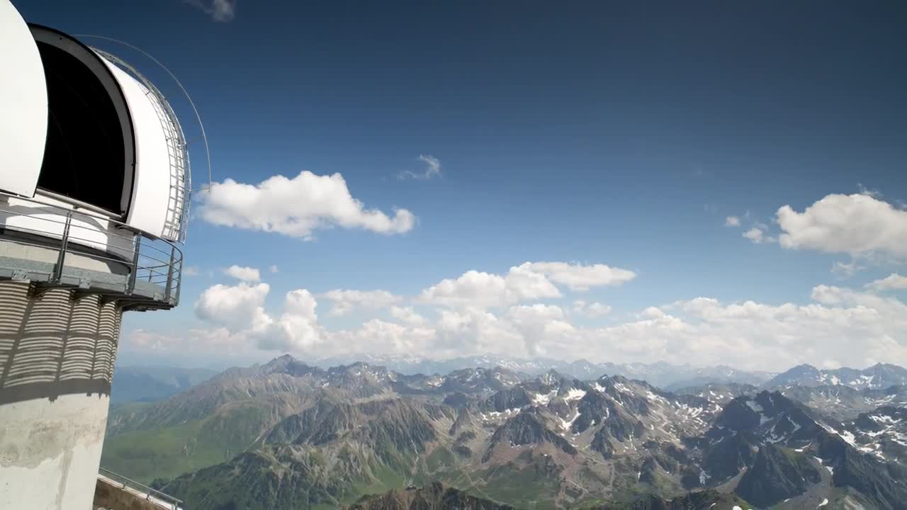 Download Stock Video Observatory On Top Of A Mountain Range Live Wallpaper