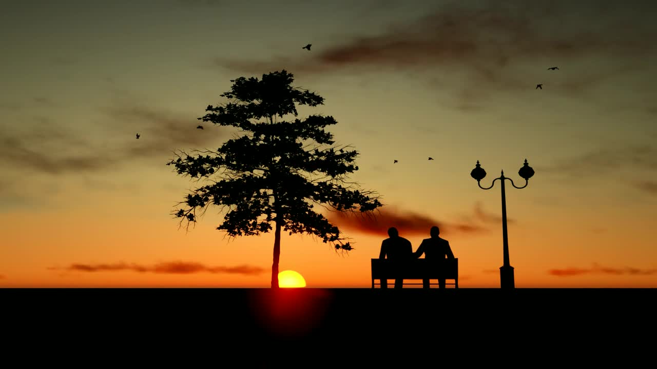 Download Stock Video Old Friends Watching The Sunset Live Wallpaper