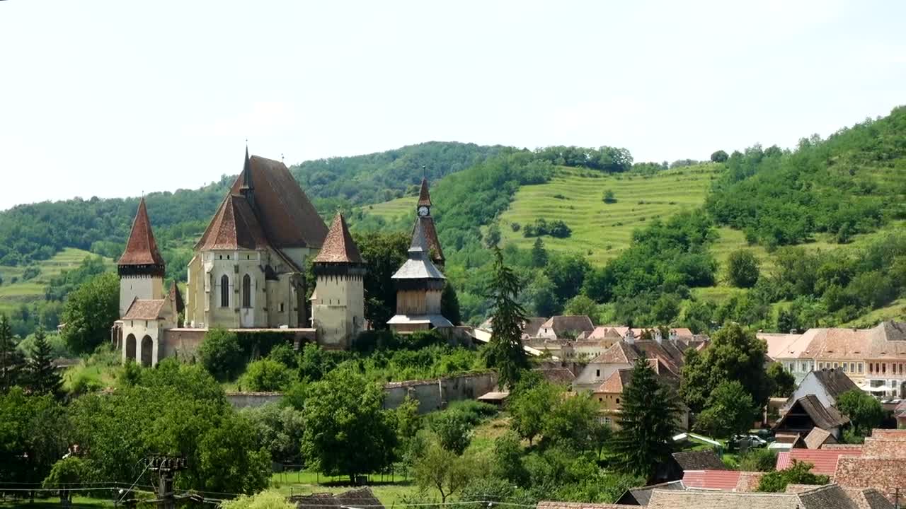 Download Stock Video Old Town With Castle In The Countryside Live Wallpaper