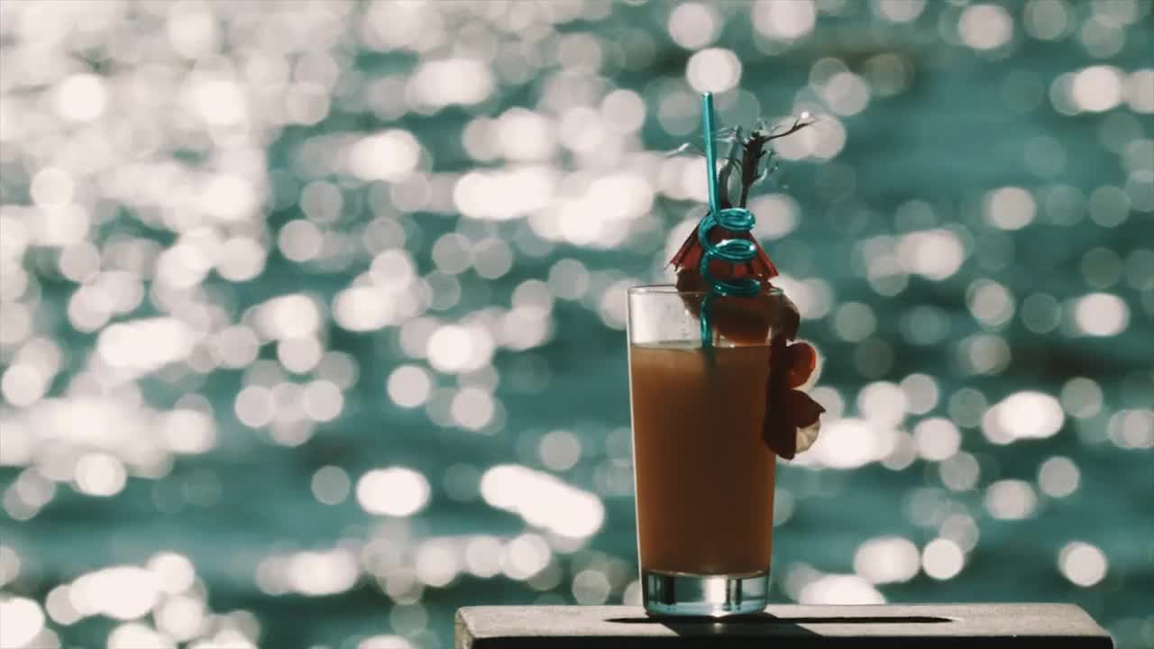 Download Stock Video Orange Cocktail With Decorations Live Wallpaper