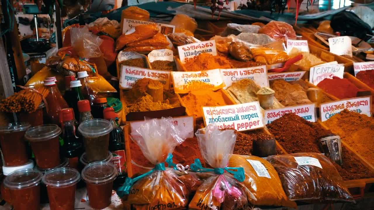 Download Stock Video Oriental Spices And Seasonings In The Market Live Wallpaper