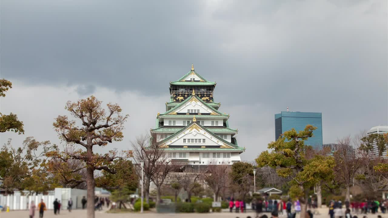 Download Stock Video Osaka Ancient Temple With Tourists Live Wallpaper