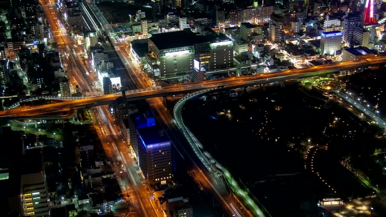 Download Stock Video Osaka Highway Crossing At Night Live Wallpaper