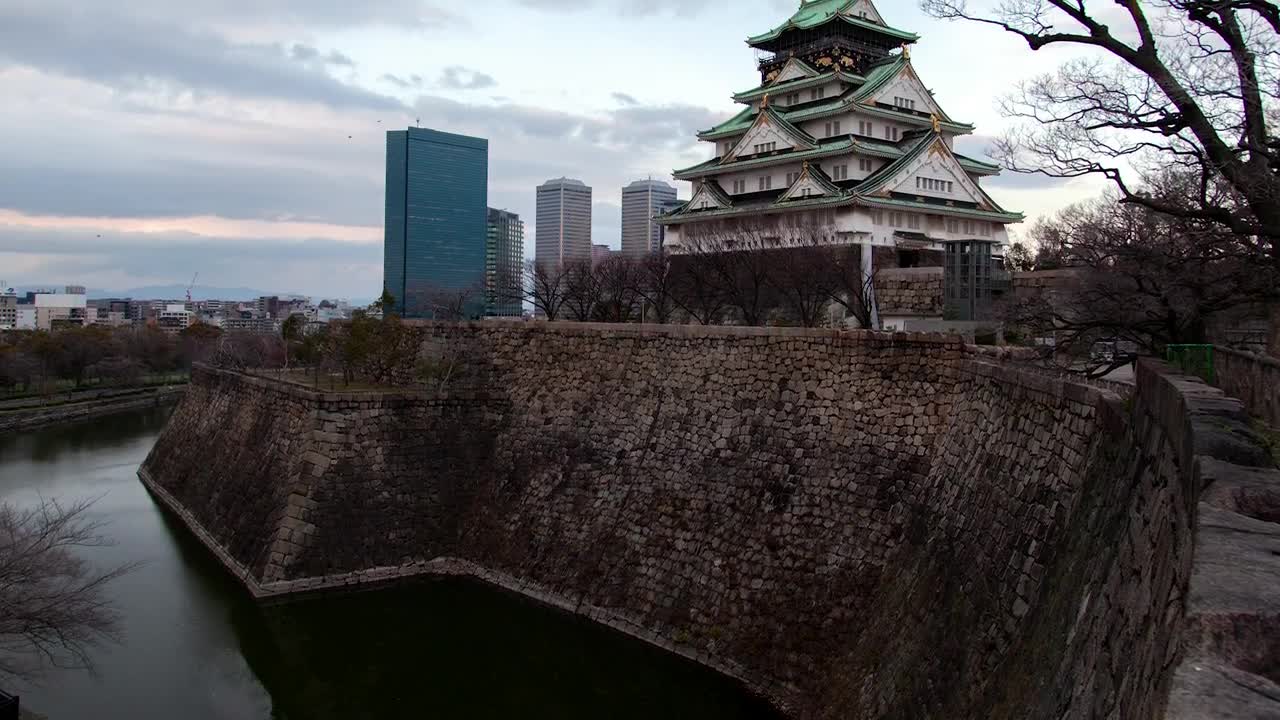 Download Stock Video Osaka Feudal Castle Time Lapse Live Wallpaper