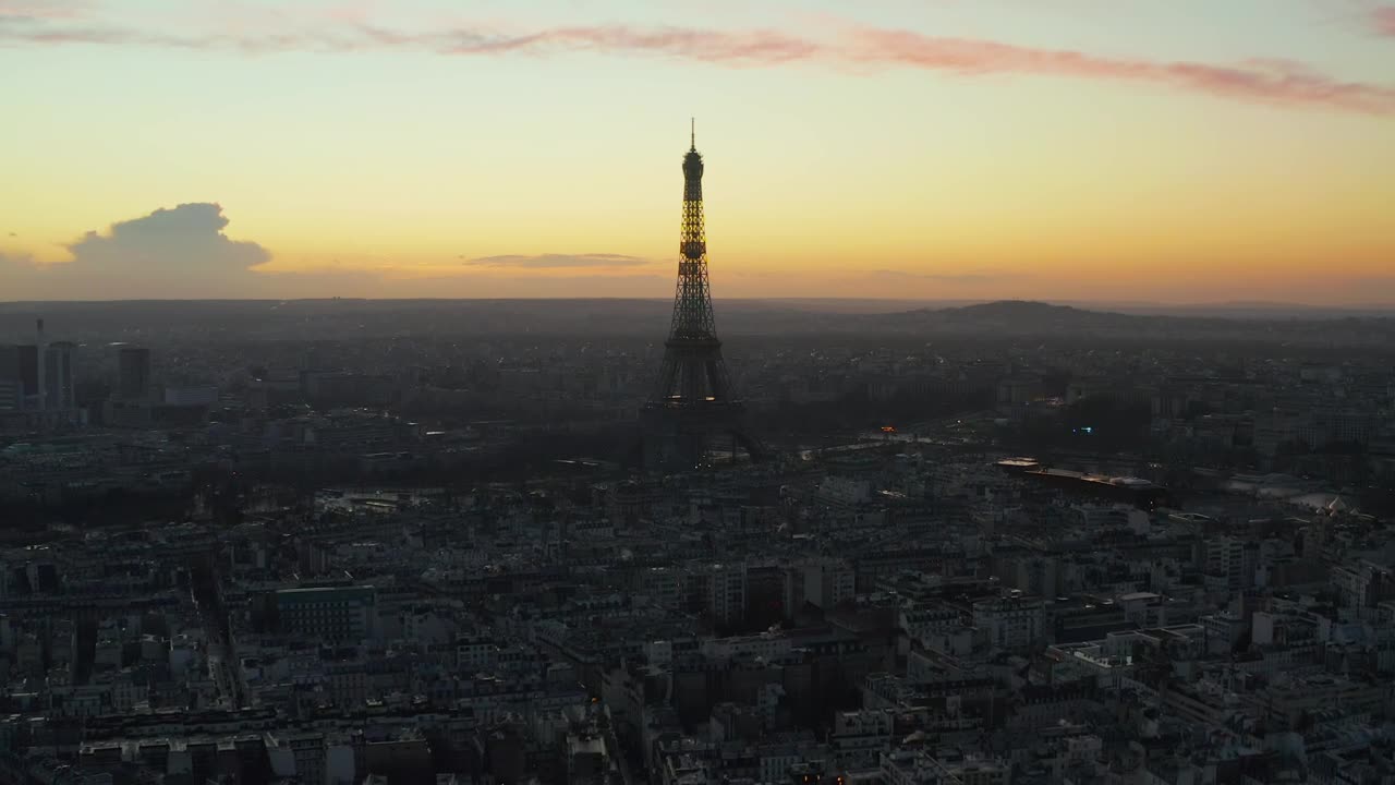 Download Stock Video Paris At Sunrise Aerial Skyline Shot Live Wallpaper