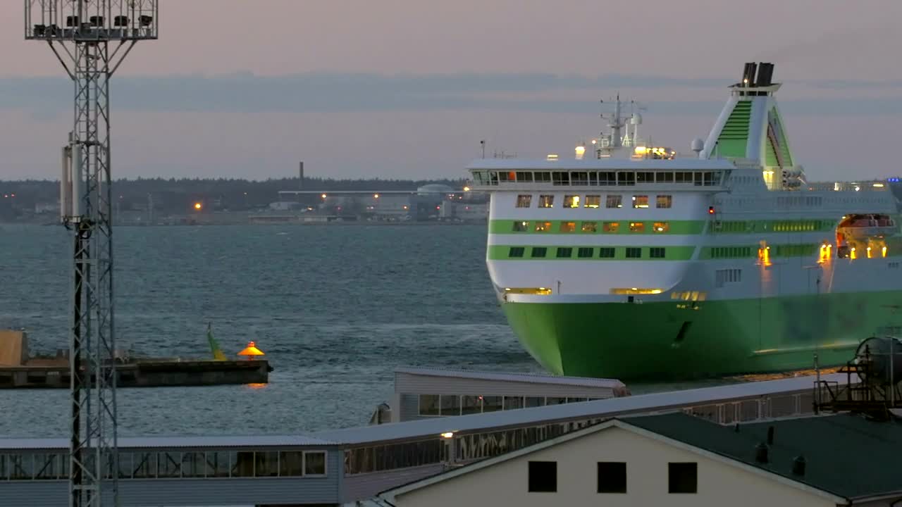 Download Stock Video Passenger Ship Entering Port At Dusk Live Wallpaper