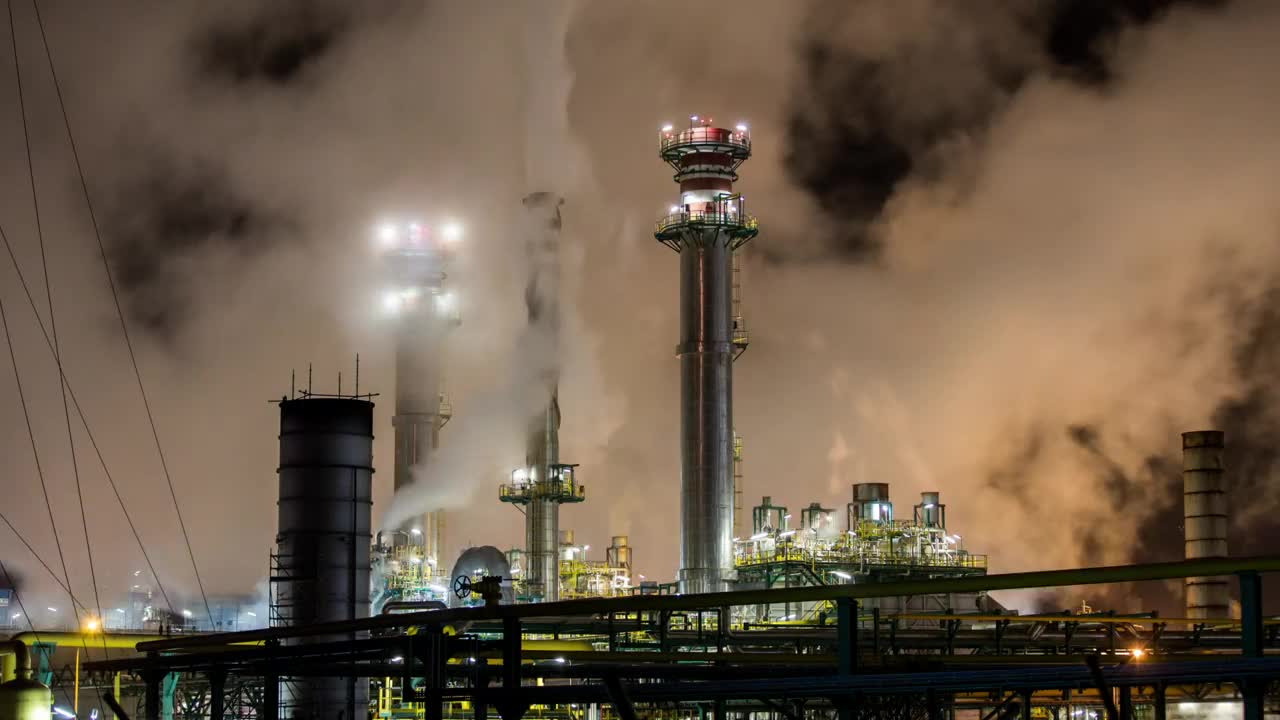 Download Video Stock Petrochemical Plant At Night Live Wallpaper Free