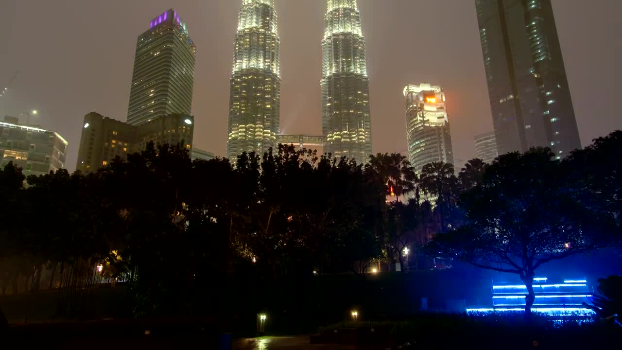 Download Video Stock Petronas Towers At Night Live Wallpaper Free