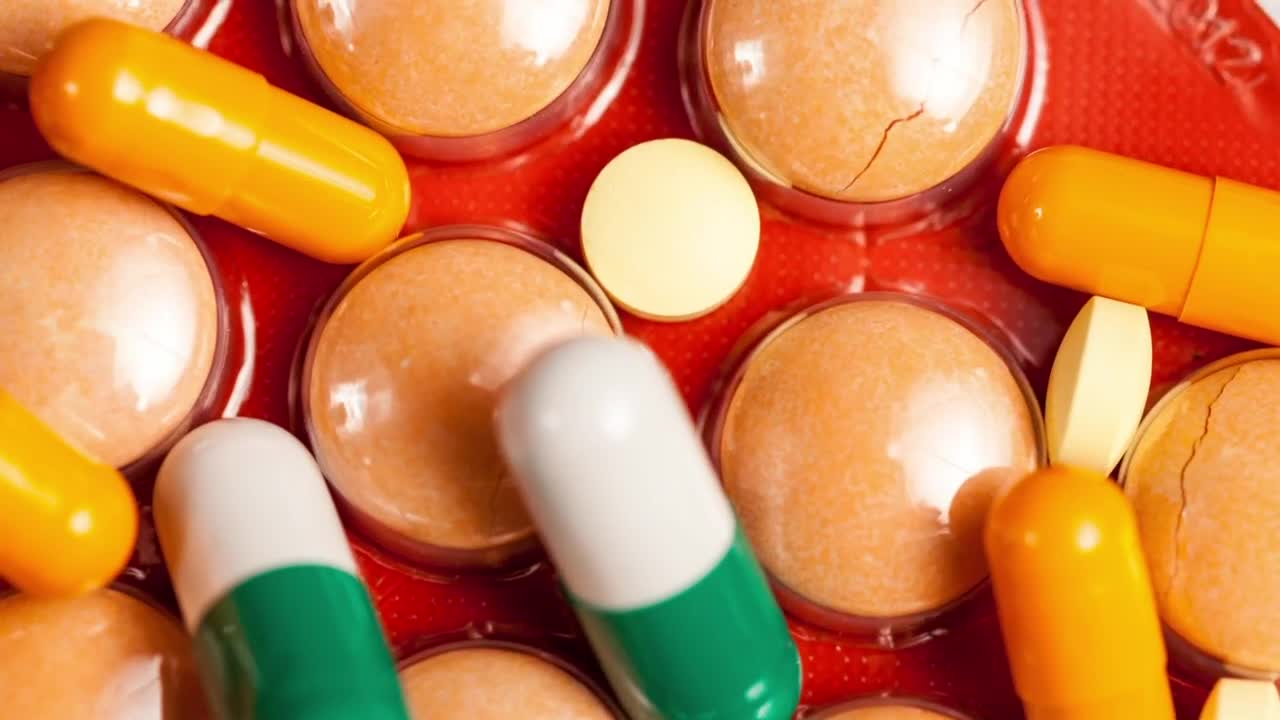 Download Video Stock Pharmacy Drugs In Closeup Panning Shot Live Wallpaper Free