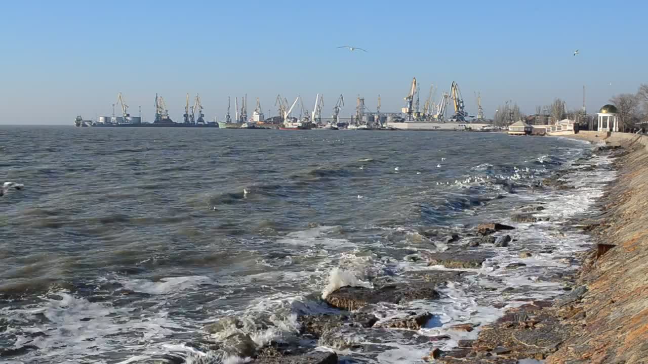 Download Video Stock Polluted Waters By An Industrial Port Live Wallpaper Free