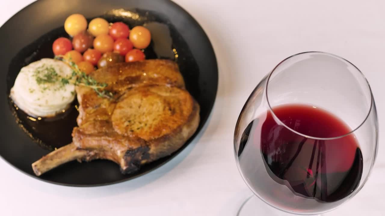 Download Video Stock Pork Chop And Wine Glass Live Wallpaper Free