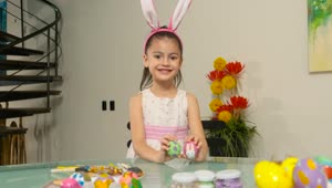 Download Video Stock Portrait Of A Girl With Easter Eggs Live Wallpaper Free