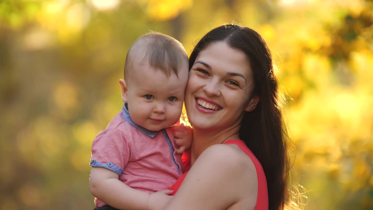 Download Video Stock Portrait Of A Happy Mother Mother With Her Son In Live Wallpaper Free