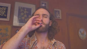Download Video Stock Portrait Of A Man Smoking A Cigarette Live Wallpaper Free