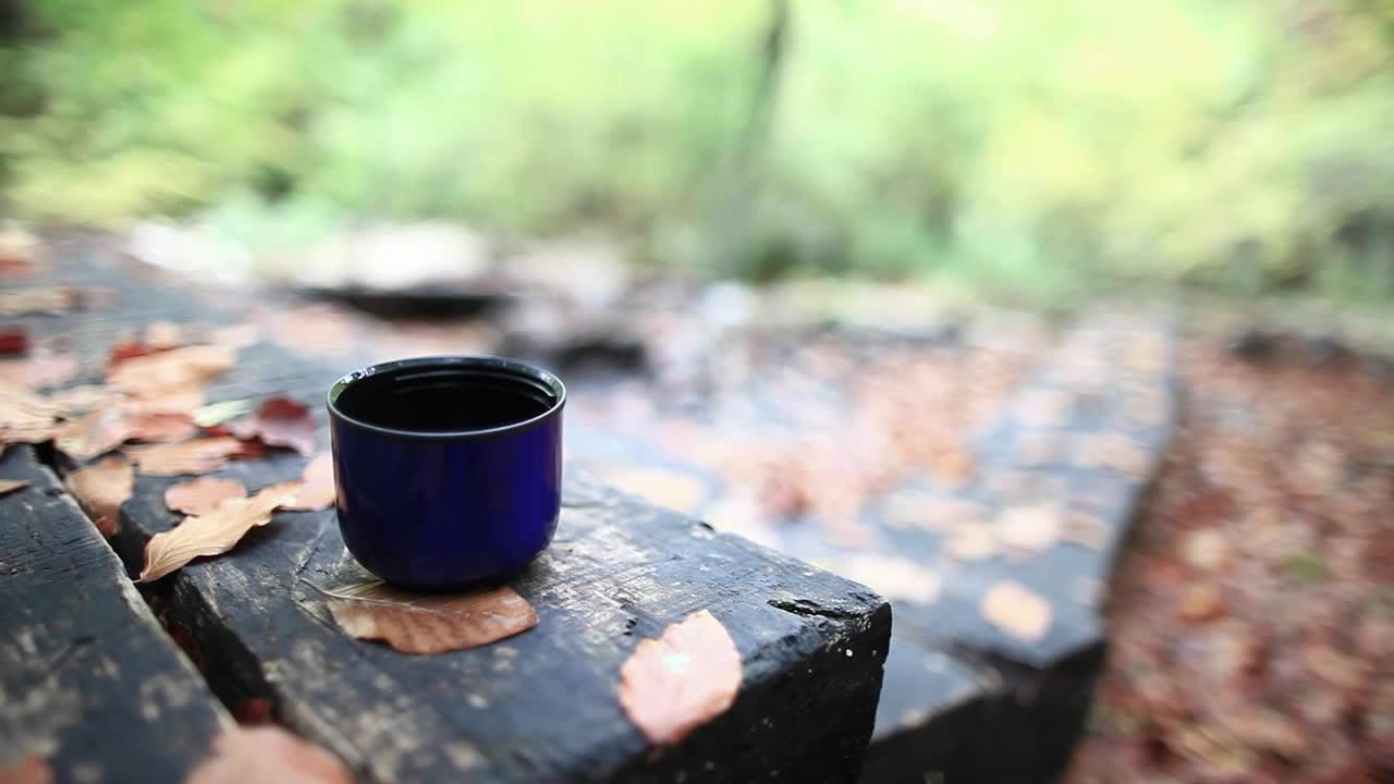 Download Video Stock Pouring Tea At The Cabin In The Woods Live Wallpaper Free