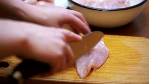Download Video Stock Preparing Chicken Meat In Fillets Live Wallpaper Free